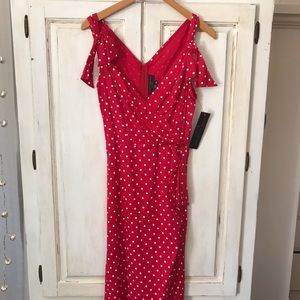 Stop Staring red and white polka dot dress